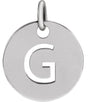 14K Gold Initial G Necklace or Pendant - White Gold