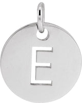 14K Gold Initial E Necklace or Pendant - White Gold