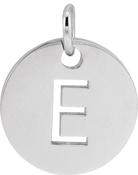 14K Gold Initial E Necklace or Pendant - White Gold