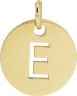 14K Gold Initial E Necklace or Pendant - Yellow Gold