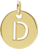 14K Gold Initial D Necklace or Pendant - Yellow Gold