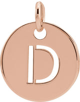 14K Gold Initial D Necklace or Pendant - Rose Gold
