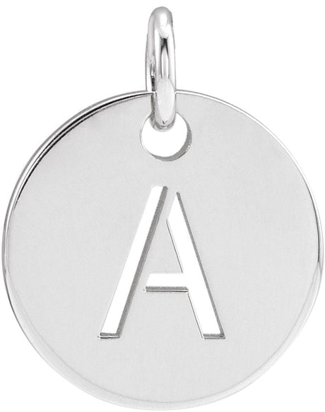 14K Gold Initial A Necklace or Pendant - White Gold