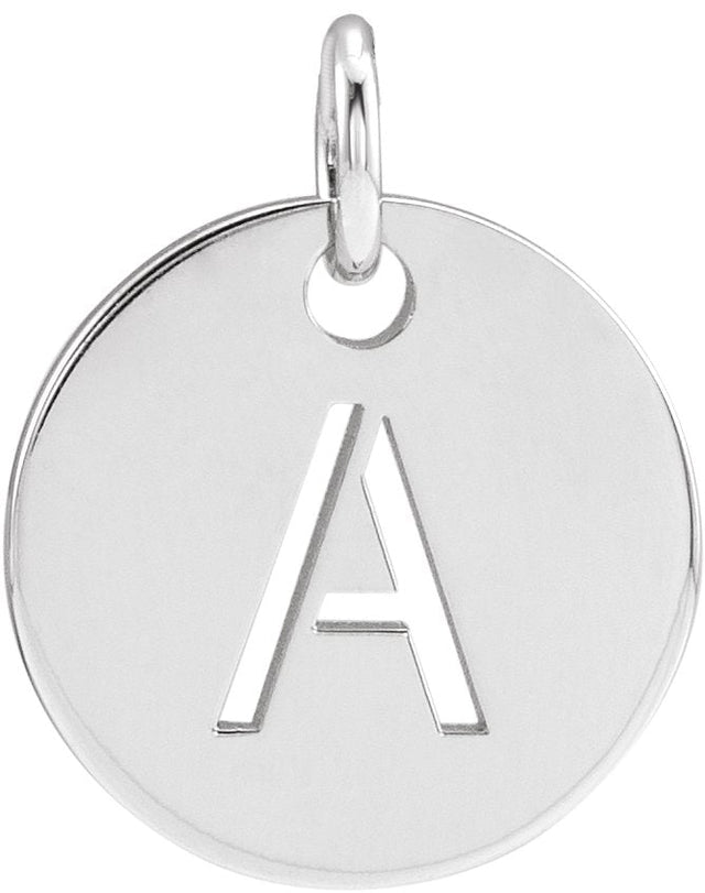 14K Gold Initial A Necklace or Pendant - White Gold