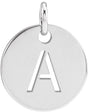 14K Gold Initial A Necklace or Pendant - White Gold