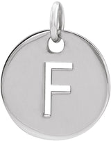 14K Gold Initial F Necklace or Pendant - White Gold