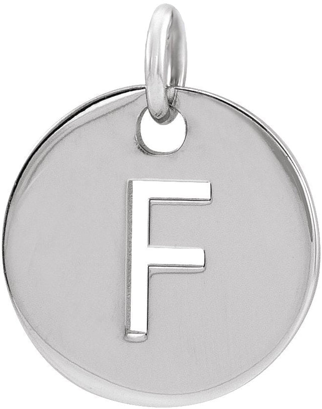 14K Gold Initial F Necklace or Pendant - White Gold
