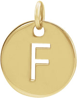 14K Gold Initial F Necklace or Pendant - Yellow Gold