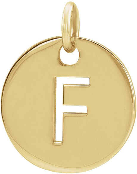 14K Gold Initial F Necklace or Pendant - Yellow Gold