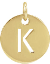 14K Gold Initial K Necklace or Pendant - Yellow Gold