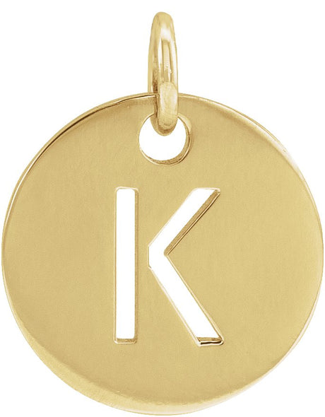 14K Gold Initial K Necklace or Pendant - Yellow Gold
