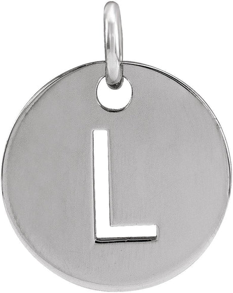 14K Gold Initial L Necklace or Pendant - White Gold