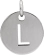 14K Gold Initial L Necklace or Pendant - White Gold