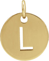 14K Gold Initial L Necklace or Pendant - Yellow Gold