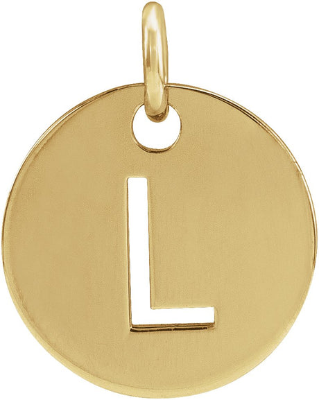 14K Gold Initial L Necklace or Pendant - Yellow Gold