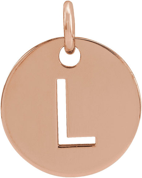 14K Gold Initial L Necklace or Pendant - Rose Gold