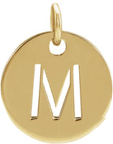 14K Gold Initial M Necklace or Pendant - Yellow Gold