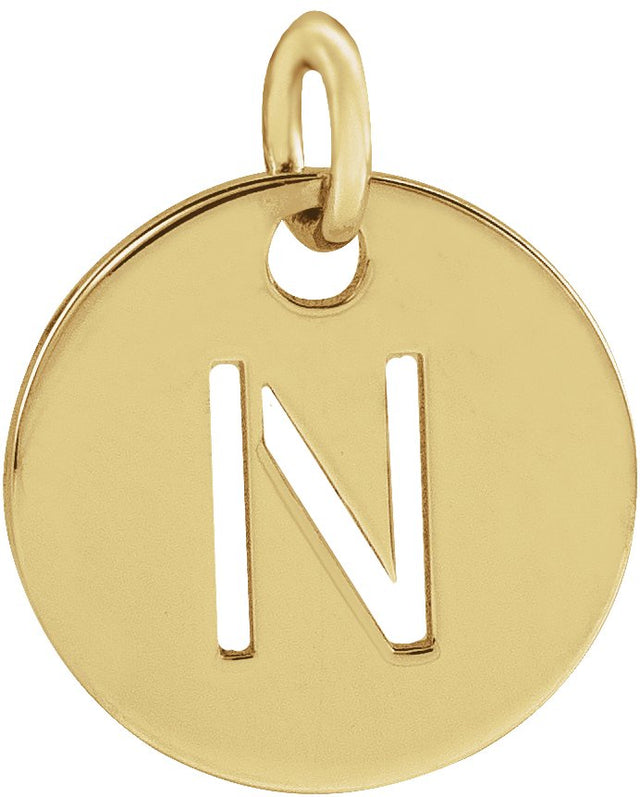 14K Gold Initial Necklace or Pendant - Yellow Gold
