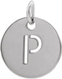 14K Gold Initial P Necklace or Pendant - White Gold