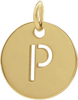 14K Gold Initial P Necklace or Pendant - Yellow Gold