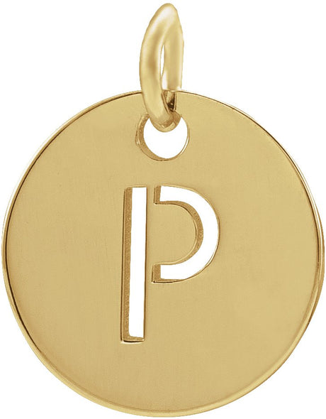 14K Gold Initial P Necklace or Pendant - Yellow Gold
