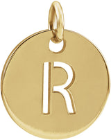 14K Gold Initial R Necklace or Pendant - Yellow Gold