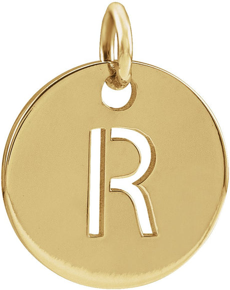 14K Gold Initial R Necklace or Pendant - Yellow Gold