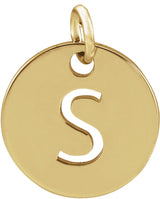 14K Gold Initial S Necklace or Pendant - Yellow Gold