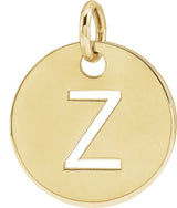 14K Gold Initial Z Necklace or Pendant - Yellow Gold