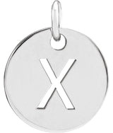 14K Gold Initial X Necklace or Pendant - White Gold
