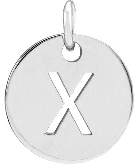 14K Gold Initial X Necklace or Pendant - White Gold