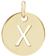 14K Gold Initial X Necklace or Pendant - Yellow Gold