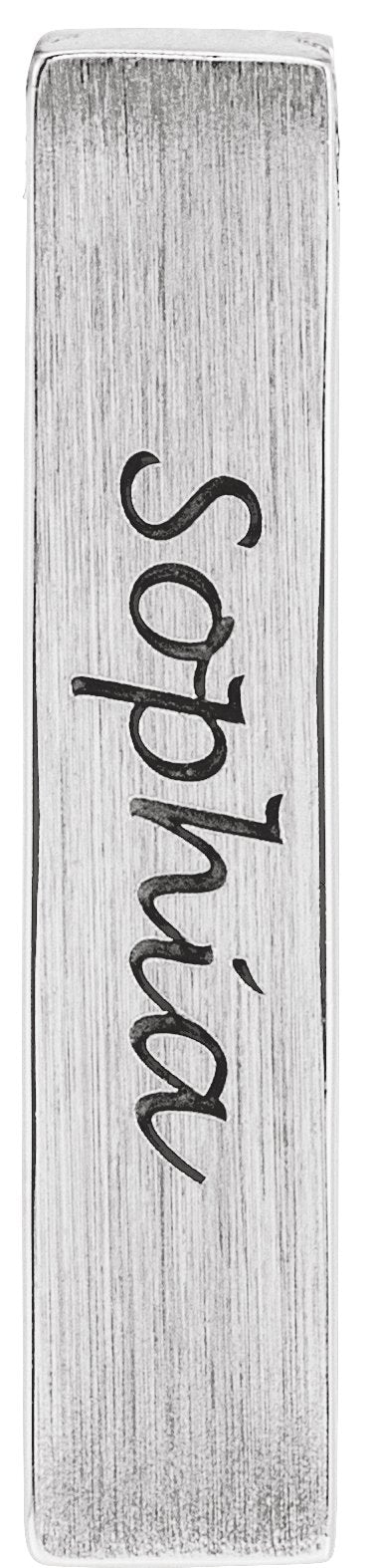 Platinum Engravable Sculptural Bar Necklace or Pendant - view 4
