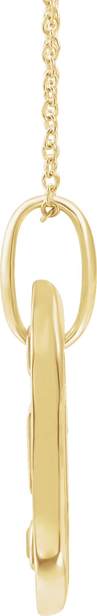 14K Gold Round Natural Diamond Initial Necklace - Yellow Gold - view 5