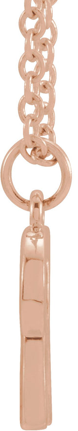 14K Gold Initial R Necklace – 9.5x6.2mm - Rose Gold - view 3