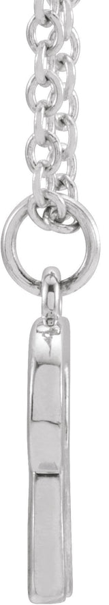 14K Gold Initial R Necklace – 9.5x6.2mm - White Gold - view 2
