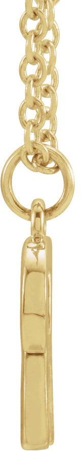 14K Gold Initial R Necklace – 9.5x6.2mm - Yellow Gold - view 2