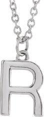 Platinum Initial R Necklace