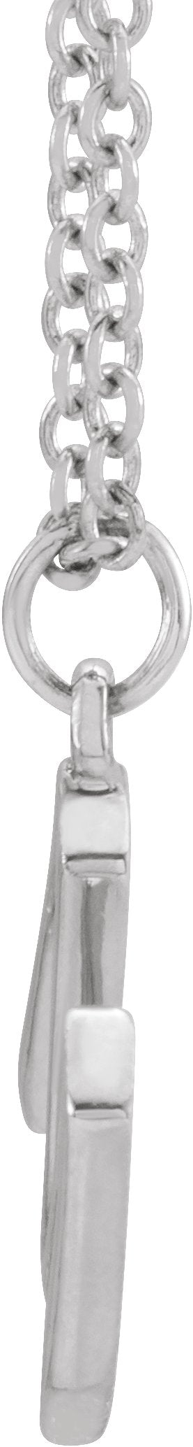 Platinum Initial M Necklace - view 3