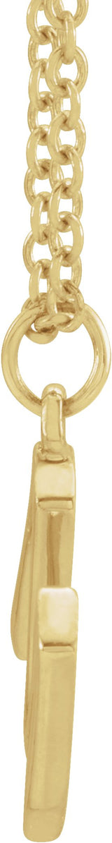 14K Gold Initial M Necklace – 9.2x8.4mm - Yellow Gold - view 2