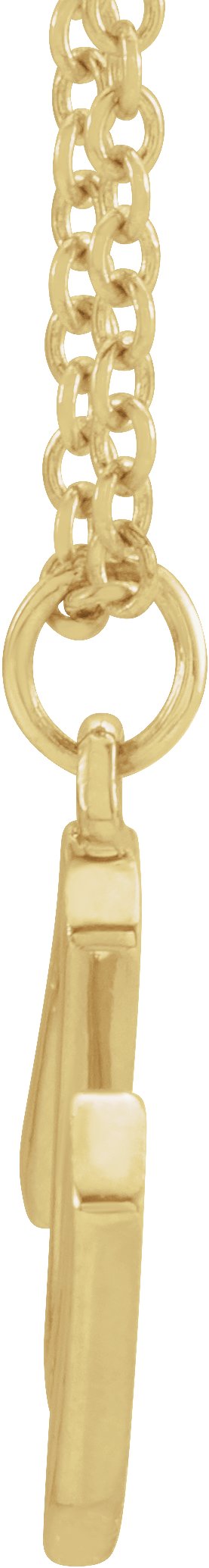 14K Gold Initial M Necklace – 9.2x8.4mm - Yellow Gold - view 2