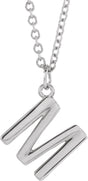 Platinum Initial M Necklace