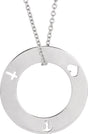 Platinum Engravable Faith, Love, & Hope Loop Necklace or Pendant