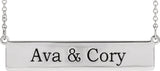 14K Gold Be Posh Engravable Bar Necklace - White Gold - view 5