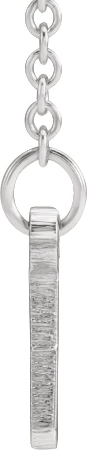 14K Gold Be Posh Engravable Bar Necklace - White Gold - view 2