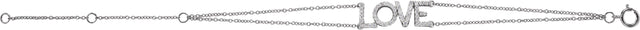 14K Gold Round Natural Diamond Love Bracelet - White Gold - view 4