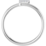 14K Gold Round Natural Diamond Accented Initial Ring - White Gold - view 6