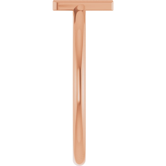 14K Gold Initial A Ring - Rose Gold - view 4