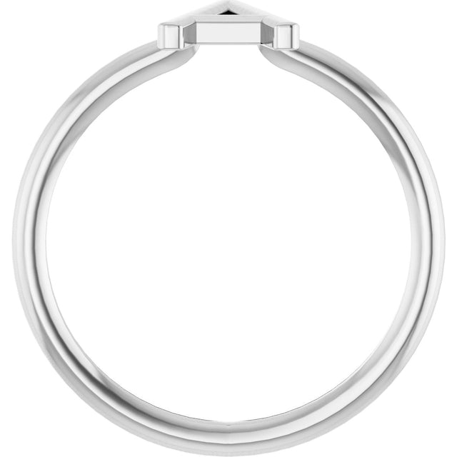 Platinum Initial A Ring - view 2
