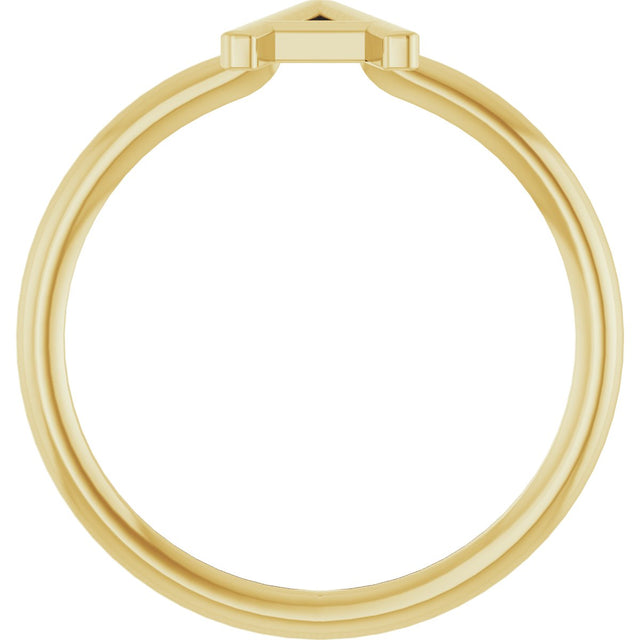 14K Gold Initial A Ring - Yellow Gold - view 2